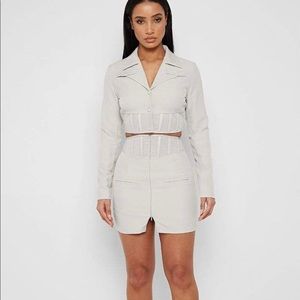 Mainere De Voire - CORSET WAIST MINI SKIRT - STONE